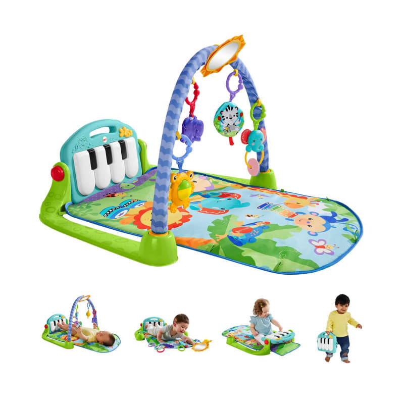 Tapis musical d'éveil et d'activité piano pour bébé bleu
